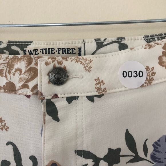 Free People Youthquake Crop Flare Jeans Ivory Combo Size 28 - Picture 7 of 7